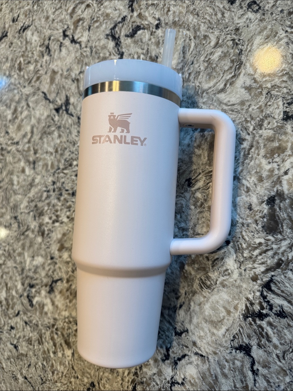 Stanley Blush Pink Travel Tumbler with Handle